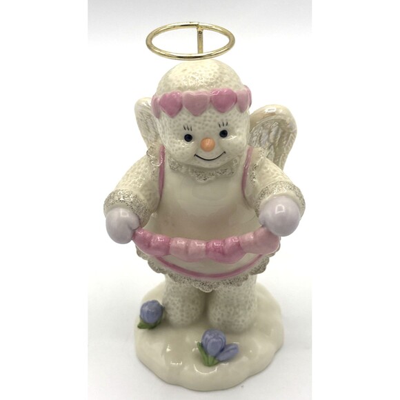 Lenox Snowy Sweetheart Angel Snow Girl Pink Hearts W/24K Gold Exclusive Edition - Picture 2 of 14